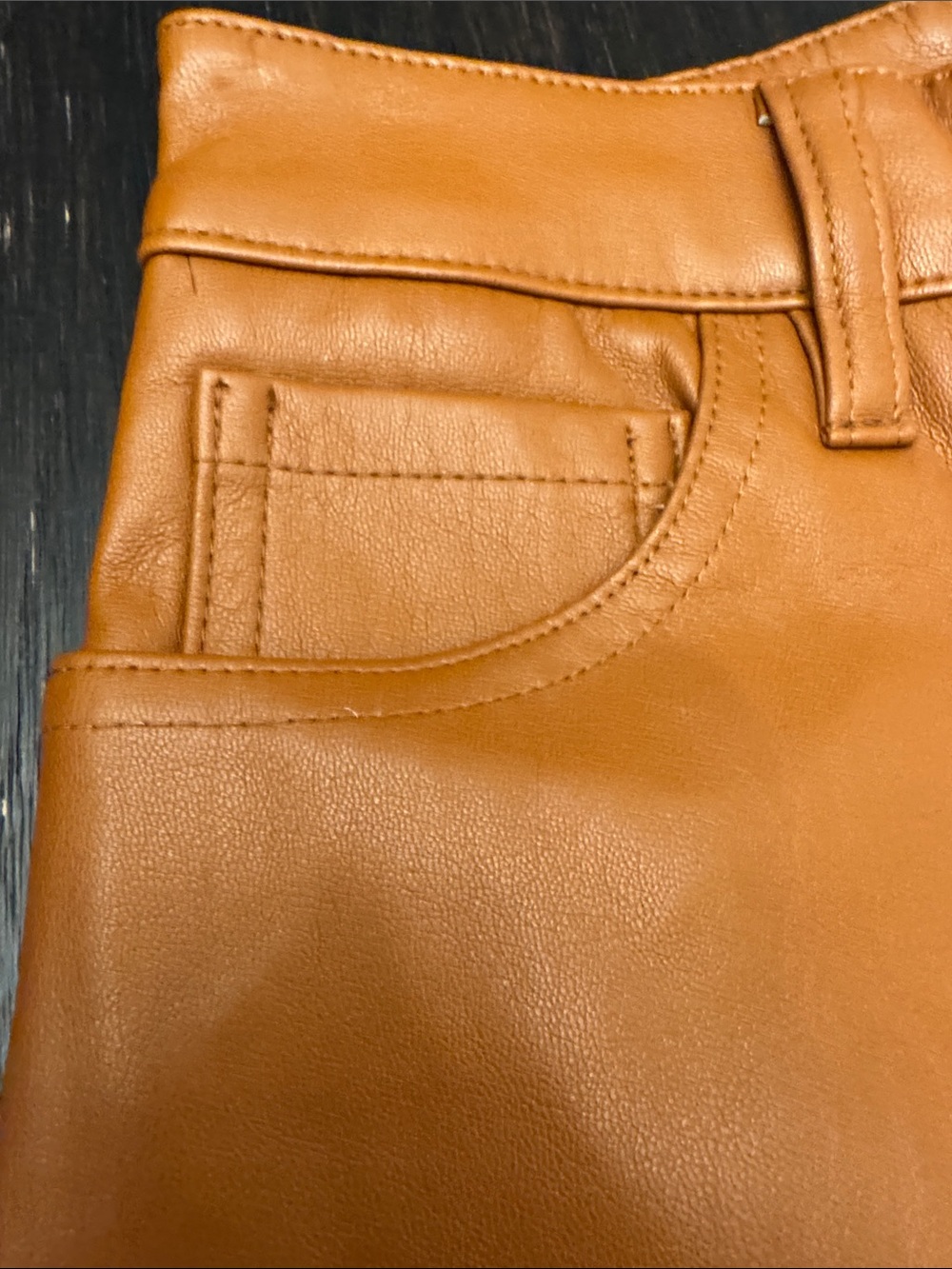 INC International Concepts Orange Faux Leather Wide-Leg Pants - Picture 4 of 7